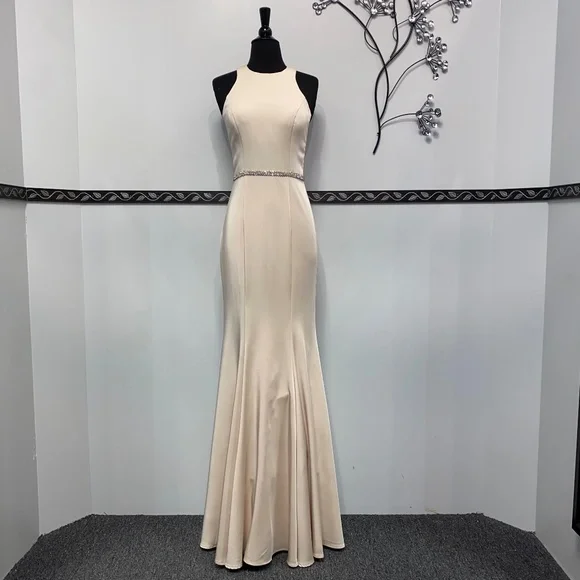 formal dresses for women with broad shoulders One-Shoulder Long White Prom Dress with Train Off White / 3XLarge main image 0